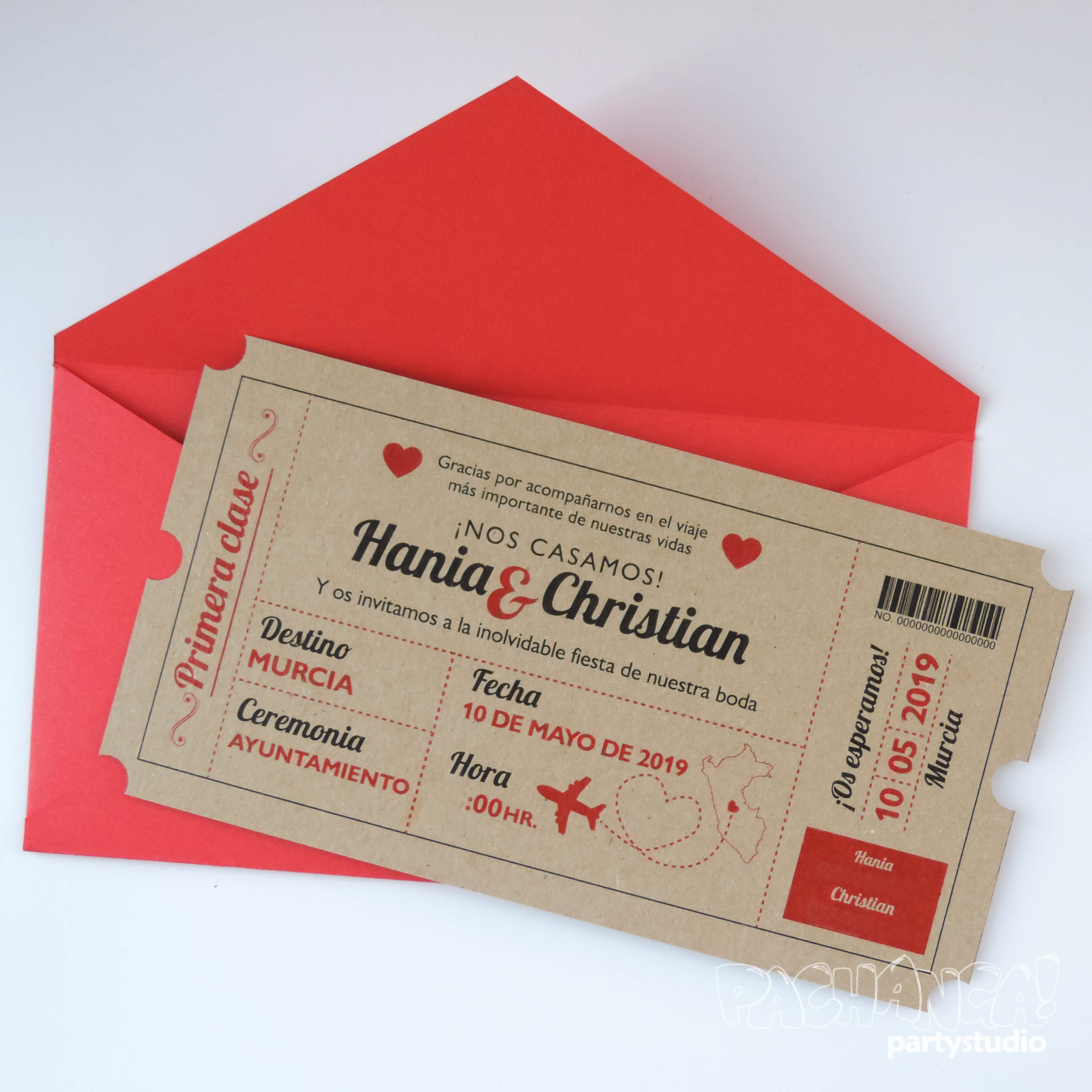 Gerberas: Invitación de boda con toque vintage