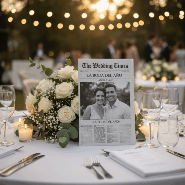Periódico de boda personalizado 3 Periódico de boda personalizado